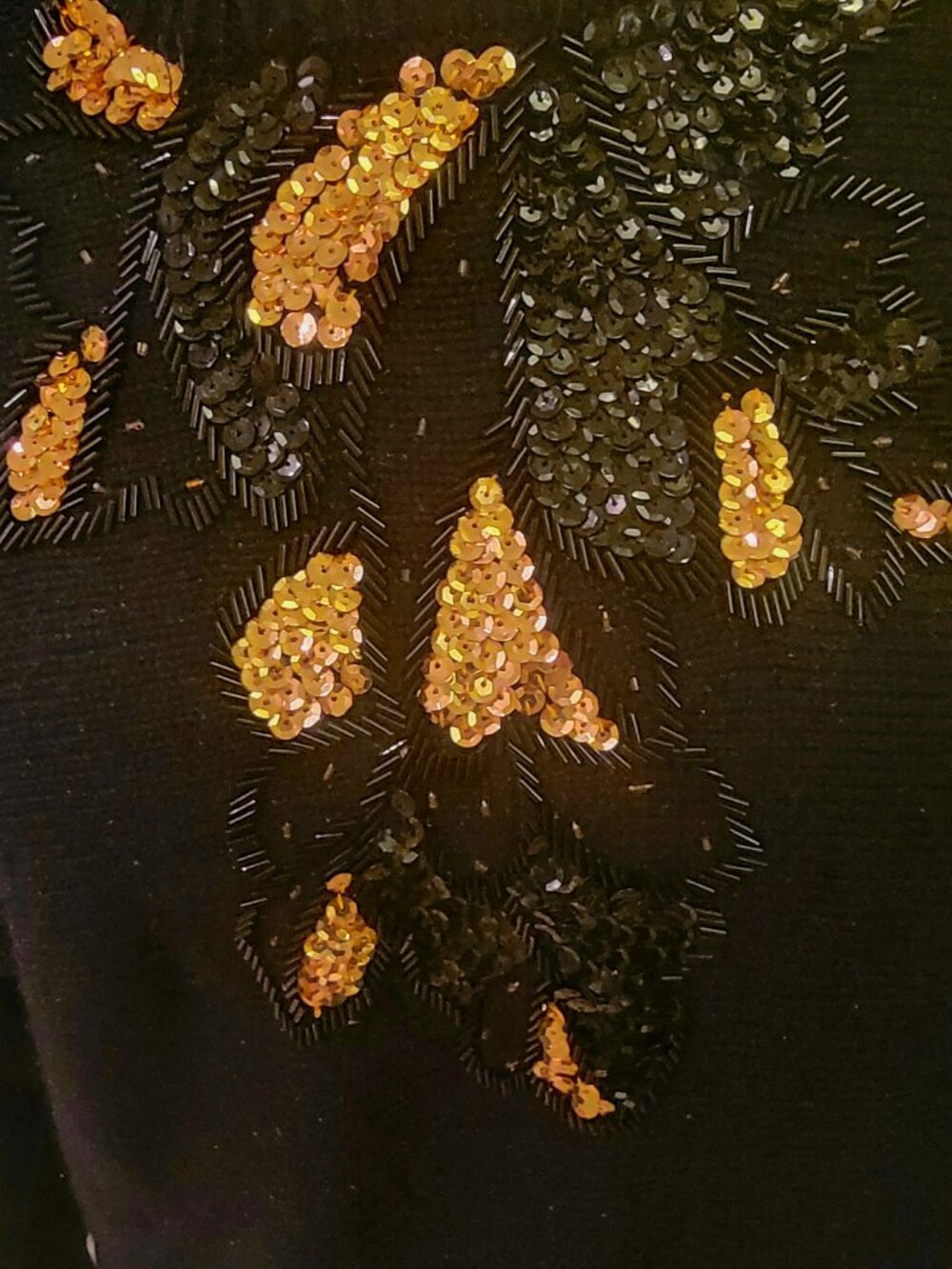 Vintage Midnight Blues Christmas/Holiday Sweater, 1989 Tokyo, Black with Sequins - Picture 2 of 12